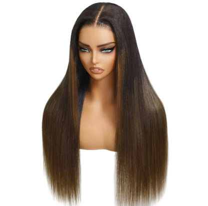 Peruca Lisa yaki – #1B & #4 Cabelo Humano, Sem Cola, Wear & Go, Pré-Cortada e  Pronta a Usar