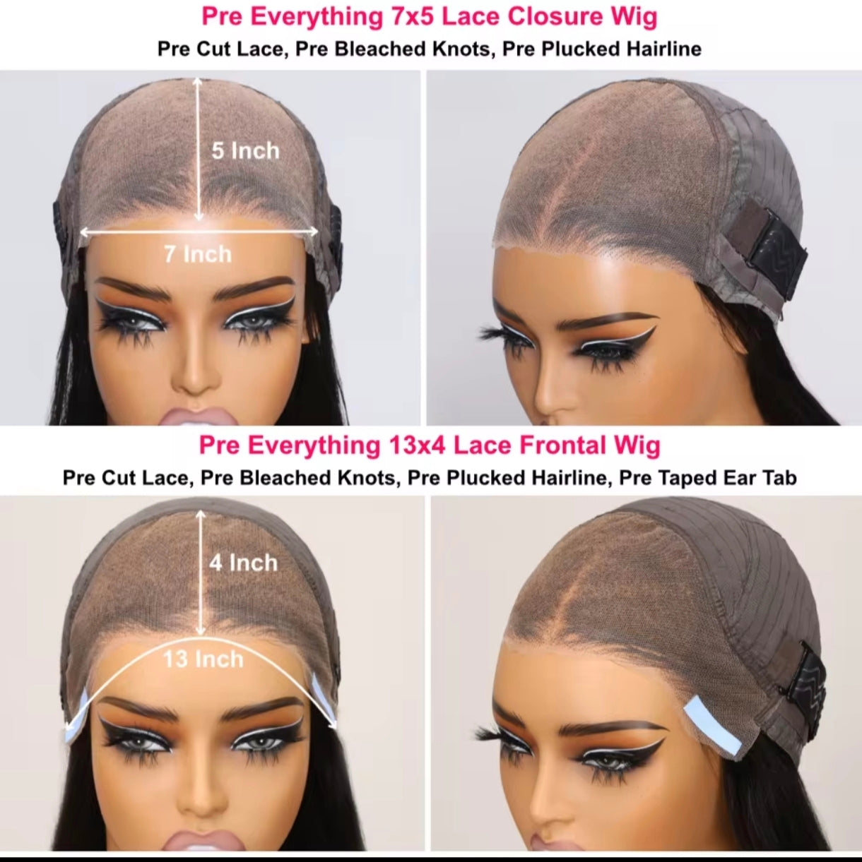 Peruca de Renda Frontal 13x4 – Ondas Corporais, Cabelo Humano, Pronta a Usar, Sem Cola