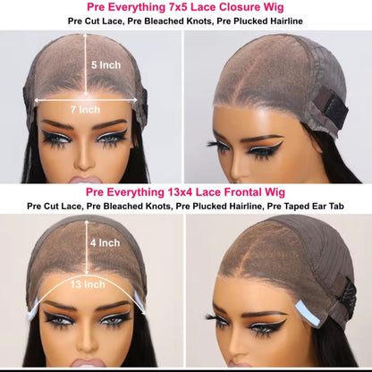 Peruca de Renda Frontal 13x4 – Ondas Corporais, Cabelo Humano, Pronta a Usar, Sem Cola