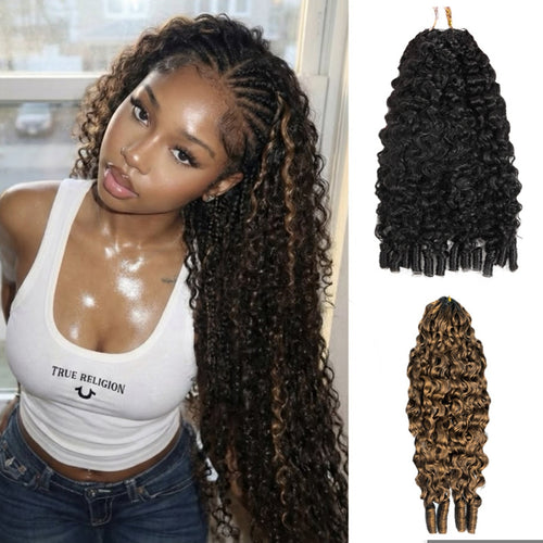 Crochet Burmese curly– Preto(#1b) e Loiro(#30)