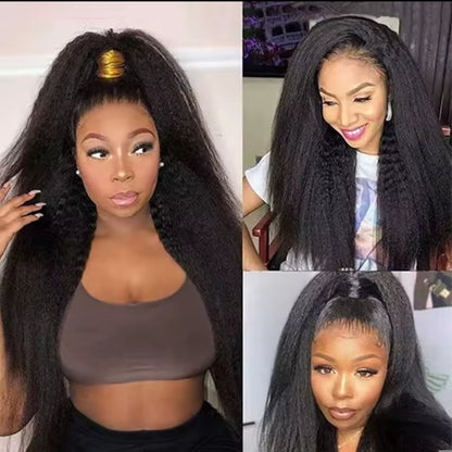 Peruca 360 Kinky Straight – Preto Natural (#1B)