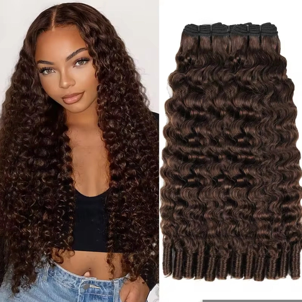 Extensões Burmese Curly – Castanho Chocolate (#4)