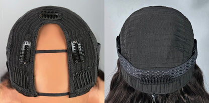 Peruca Ondulada 100% Humana – Parte V/U Sem Cola (#1B Preto Natural)