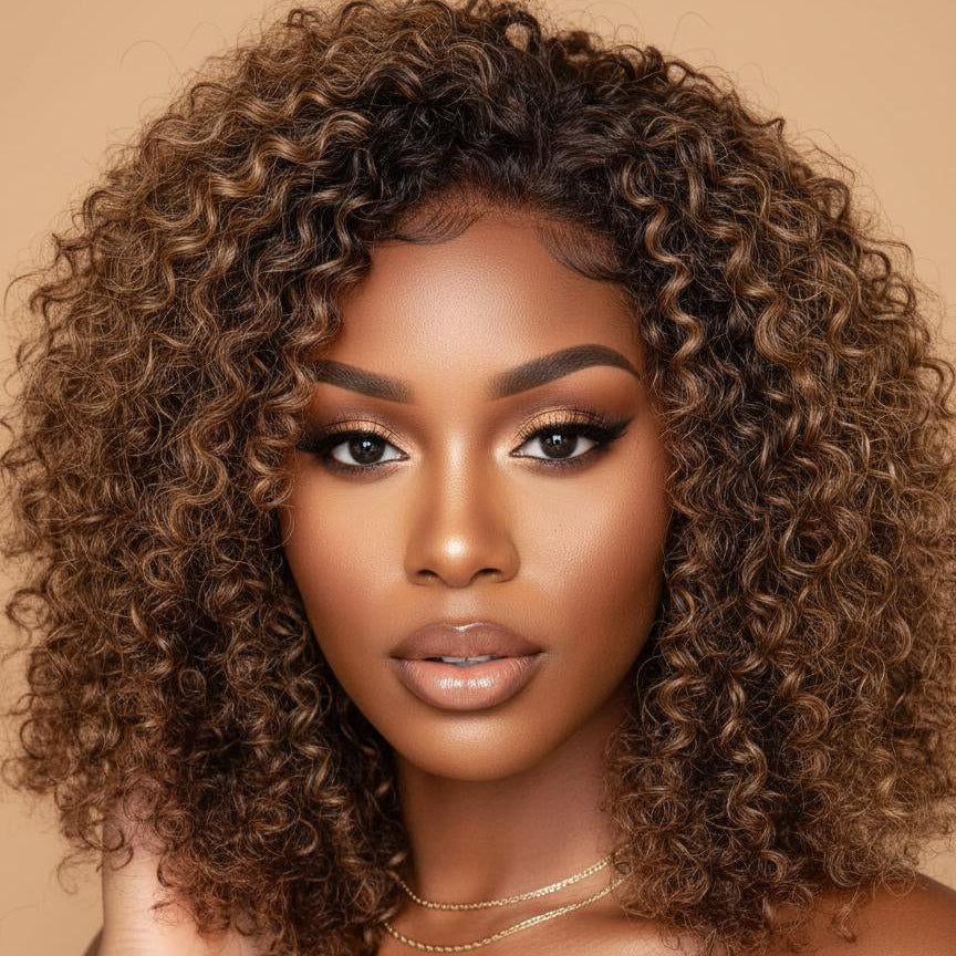 Half Wig Kinky Curly – Castanho Chocolate (#4)