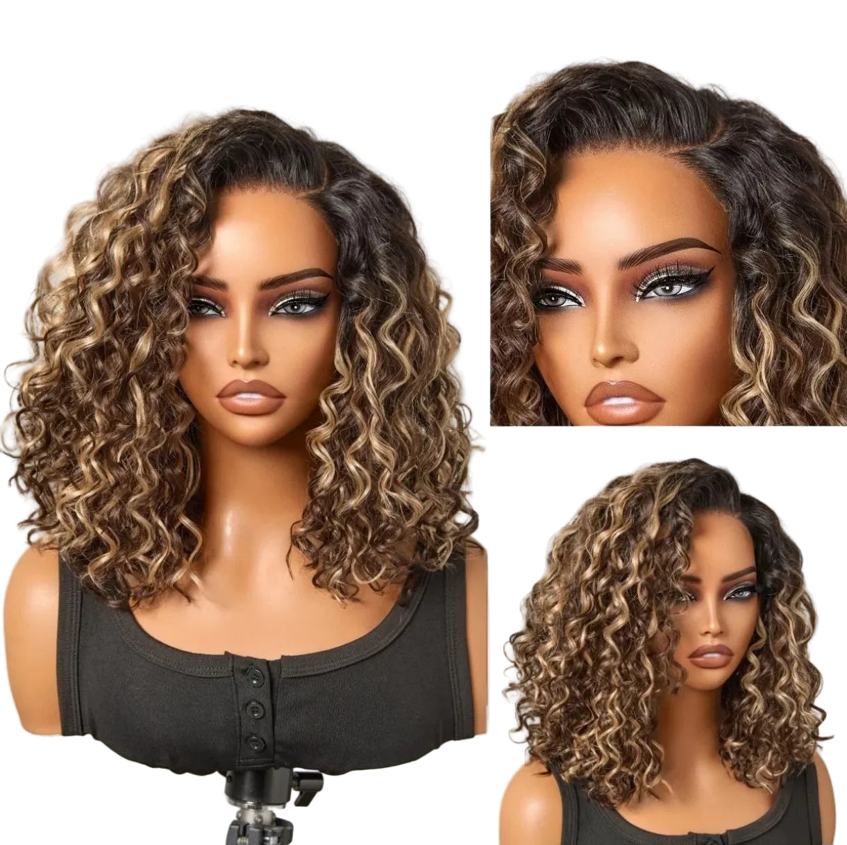 Peruca Bob cacheado – 3 Cores