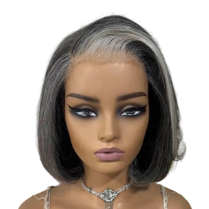 Peruca Bob Reta – Grisalha