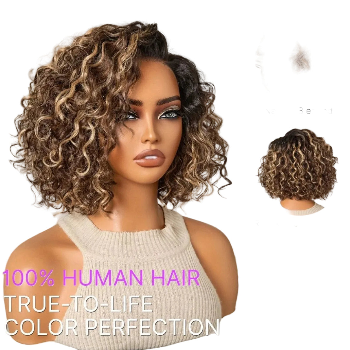 Peruca Bob cacheado – 3 Cores