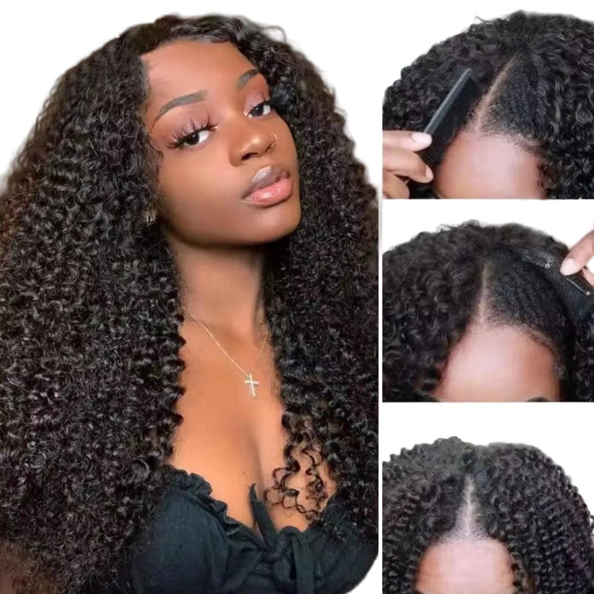 Peruca Parte V Kinky Curly – Preto Natural (#1B)