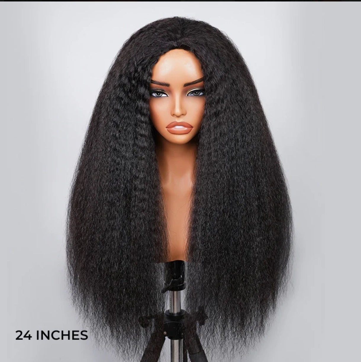 Half Wig Kinky Straight – Preto Natural (#1B)