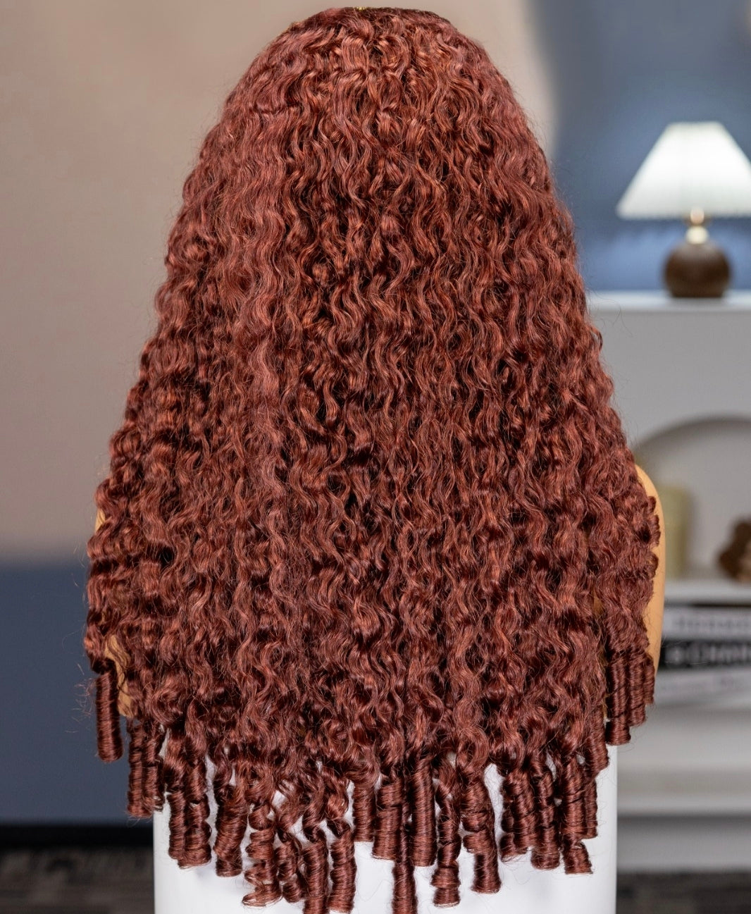 Peruca Cacheada 100% Humana – Burmese Curly (Castanho Avermelhado)