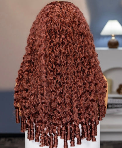 Peruca Cacheada 100% Humana – Burmese Curly (Castanho Avermelhado)