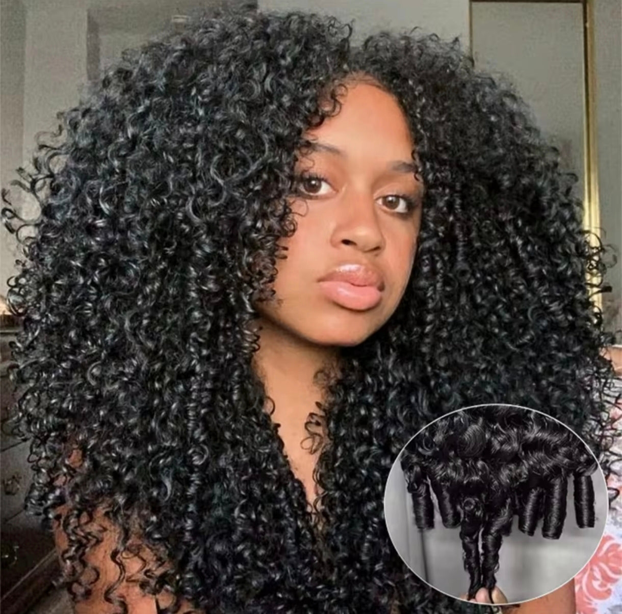 Peruca Kinky Curly – Volumosa, Natural e Pronta a Usar!