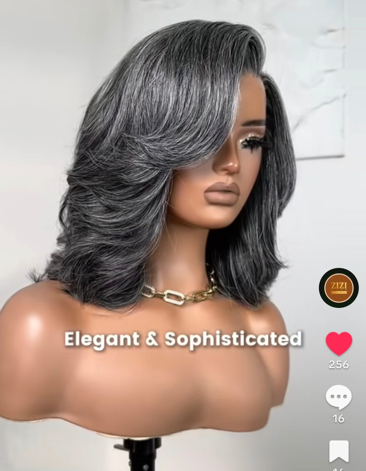 Peruca Yaki Liso Grisalho HD – Sem Cola, Pronta a Usar