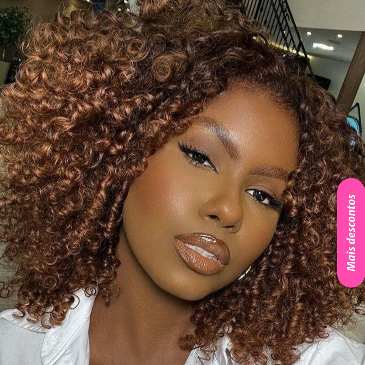 Peruca Wear Go Kinky Curly – Castanho Chocolate (#4)