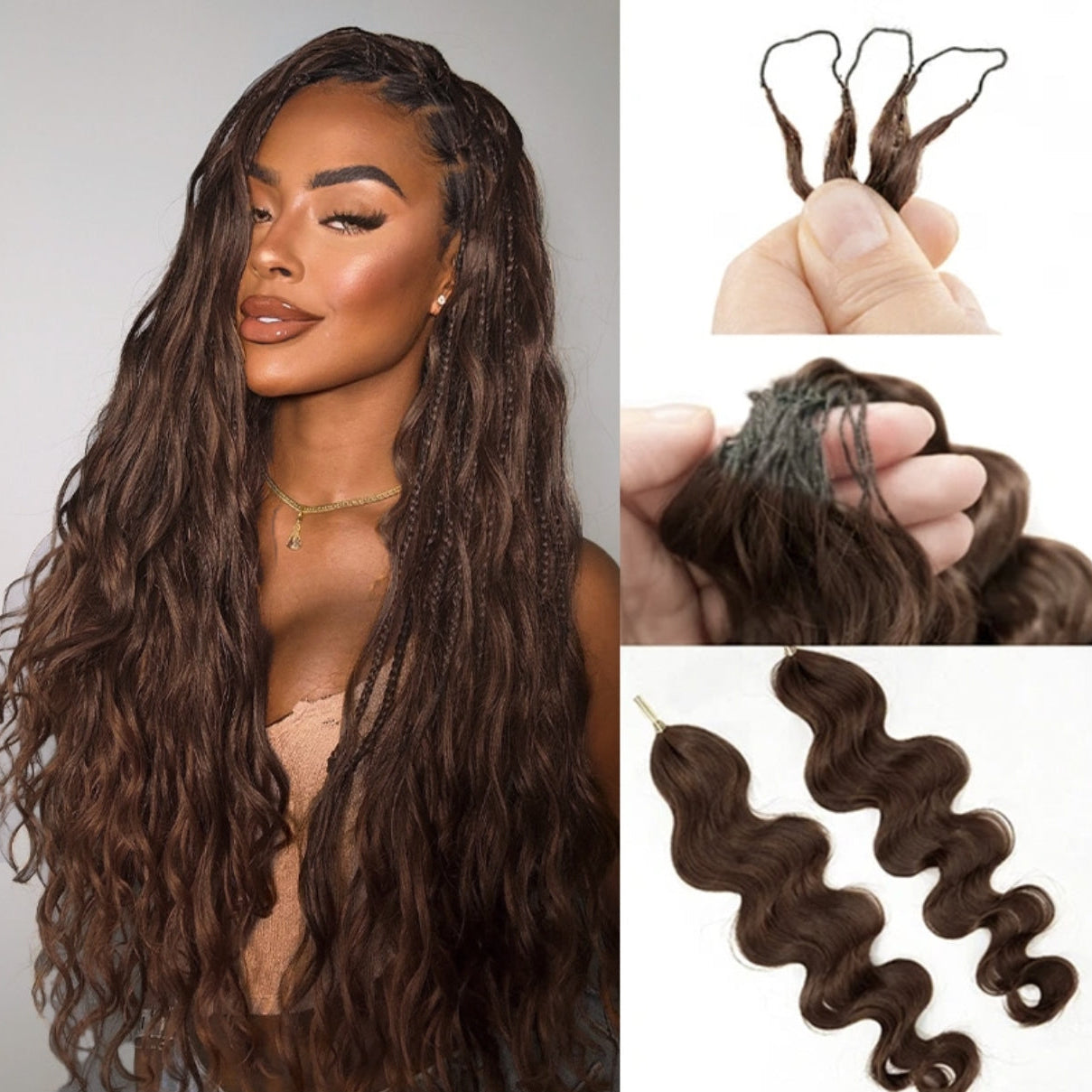 Crochet ondulado– Castanho chocolate #4
