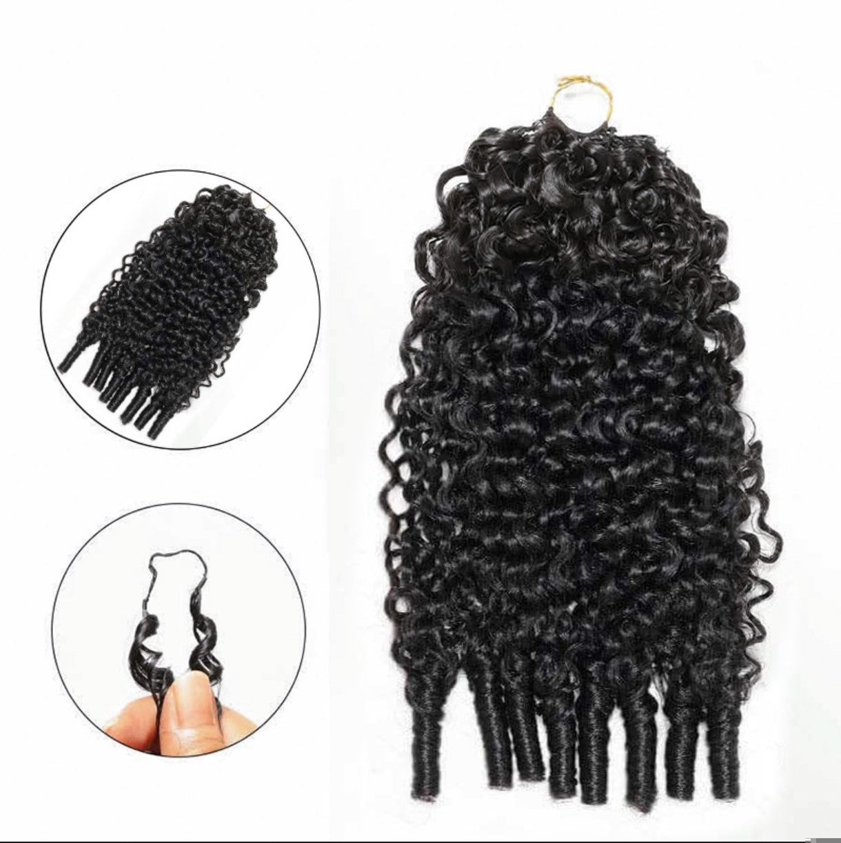 Crochet Burmese Curly – Preto Natural (#1B)