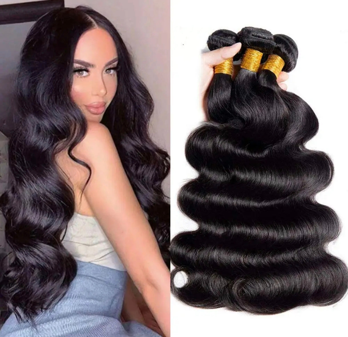 Extensões de Cabelo Humano Peruano Body Wave - Ondulado