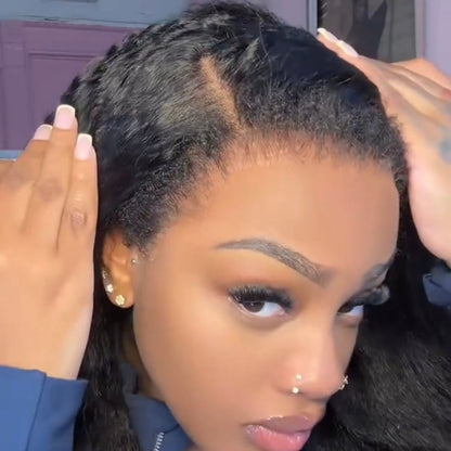 Peruca 360 Kinky Straight – Preto Natural (#1B)