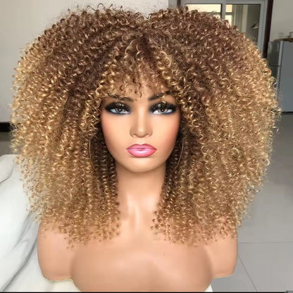 Half Wig Kinky Curly – Castanho Mel (#27)