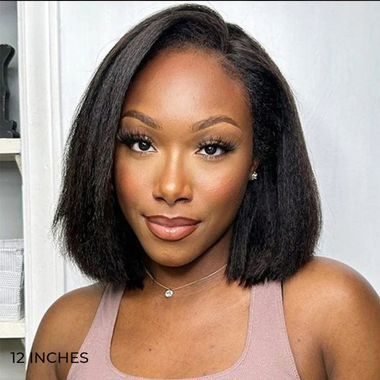 Half Wig Kinky Straight – Preto Natural (#1B)