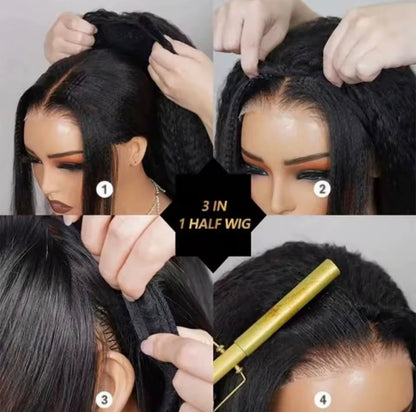 Meia Peruca Crespo Liso  – Volume, Versatilidade e Naturalidade em Segundos!