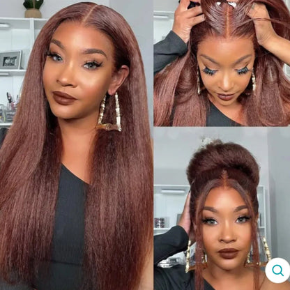 Peruca Wear Go Kinky Straight  – Castanho Chocolate (#4)
