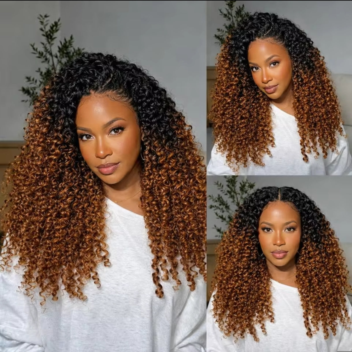 Crochet Kinky curly – Castanho Ombré