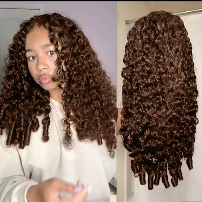 Half Wig Burmese Curly – Castanho Chocolate (#4)