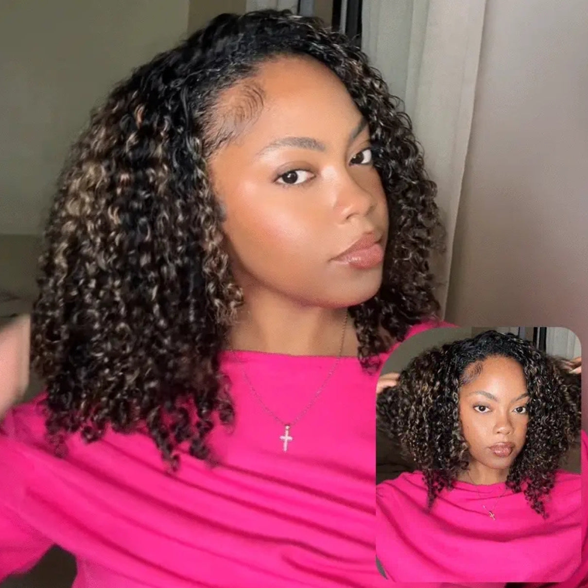 Half Wig Kinky Curly – Madeixa (#1B/#30)