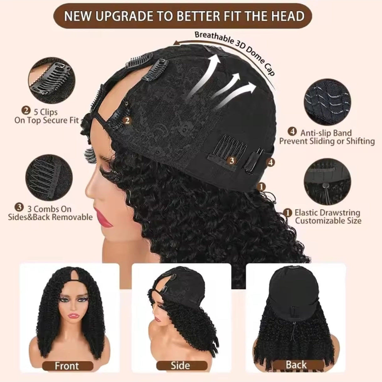 Peruca Parte V Burmese Curly – Preto Natural (#1B)
